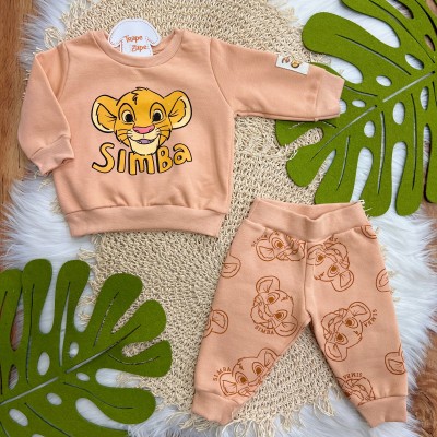  Conj. Casaco e Calça de Moletom Simba - Laranja